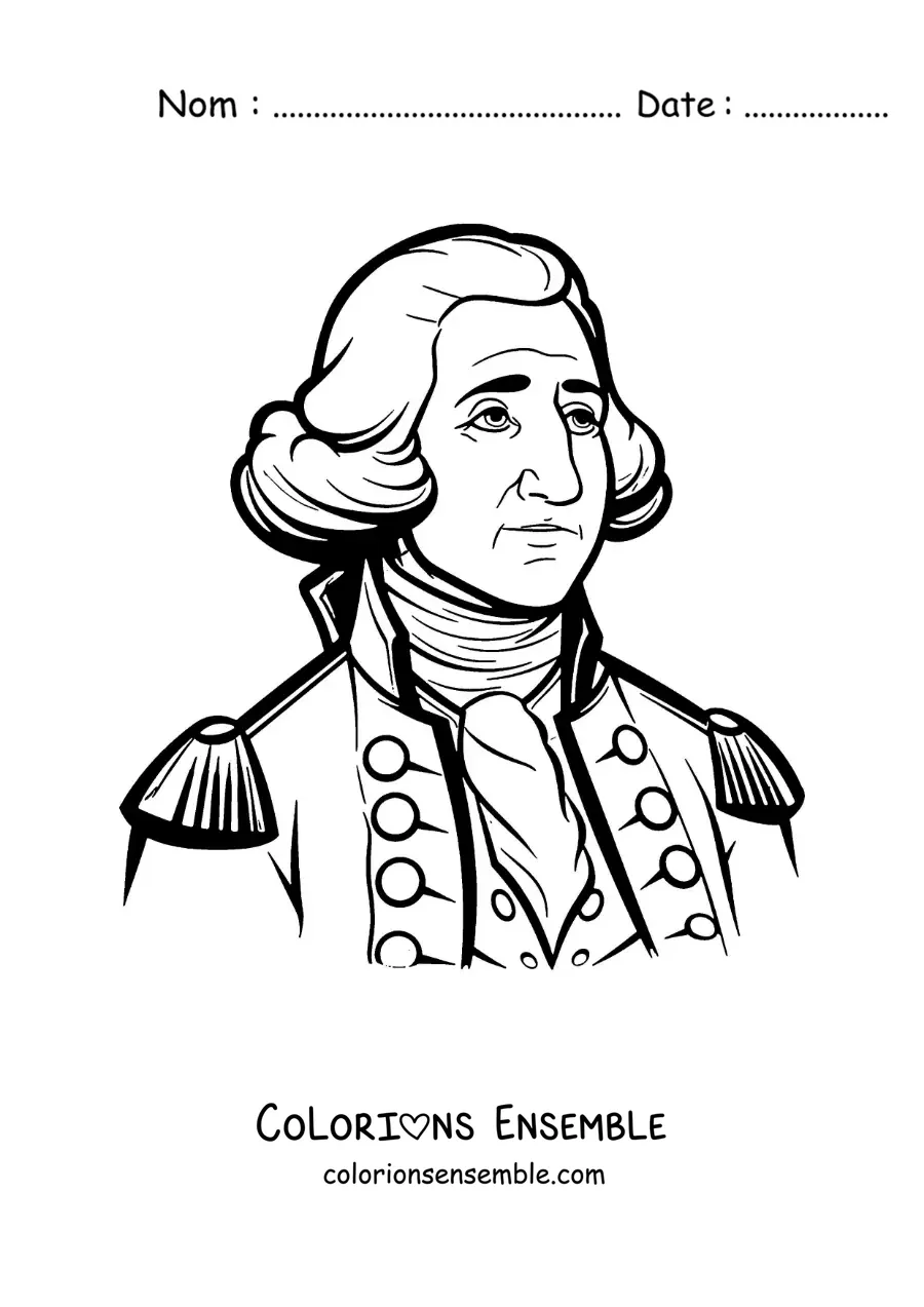 Image à colorier de George Washington version dessin animé