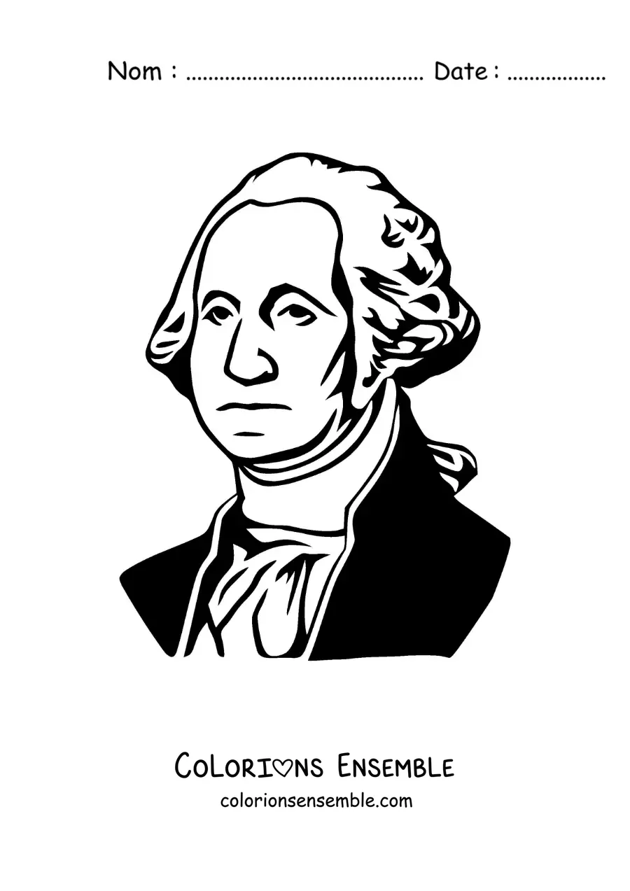Image à colorier du visage de George Washington