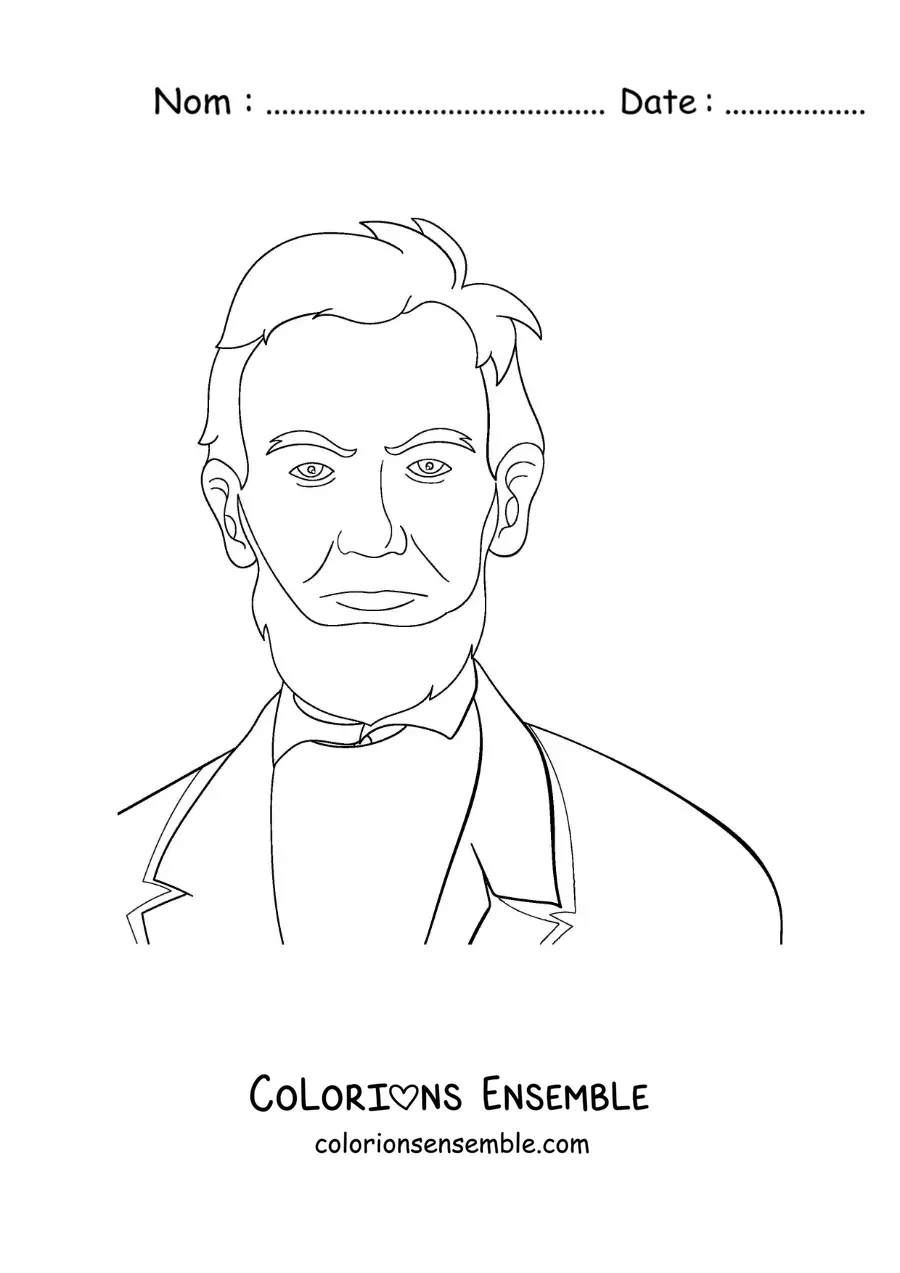 Image à colorier du président Abraham Lincoln