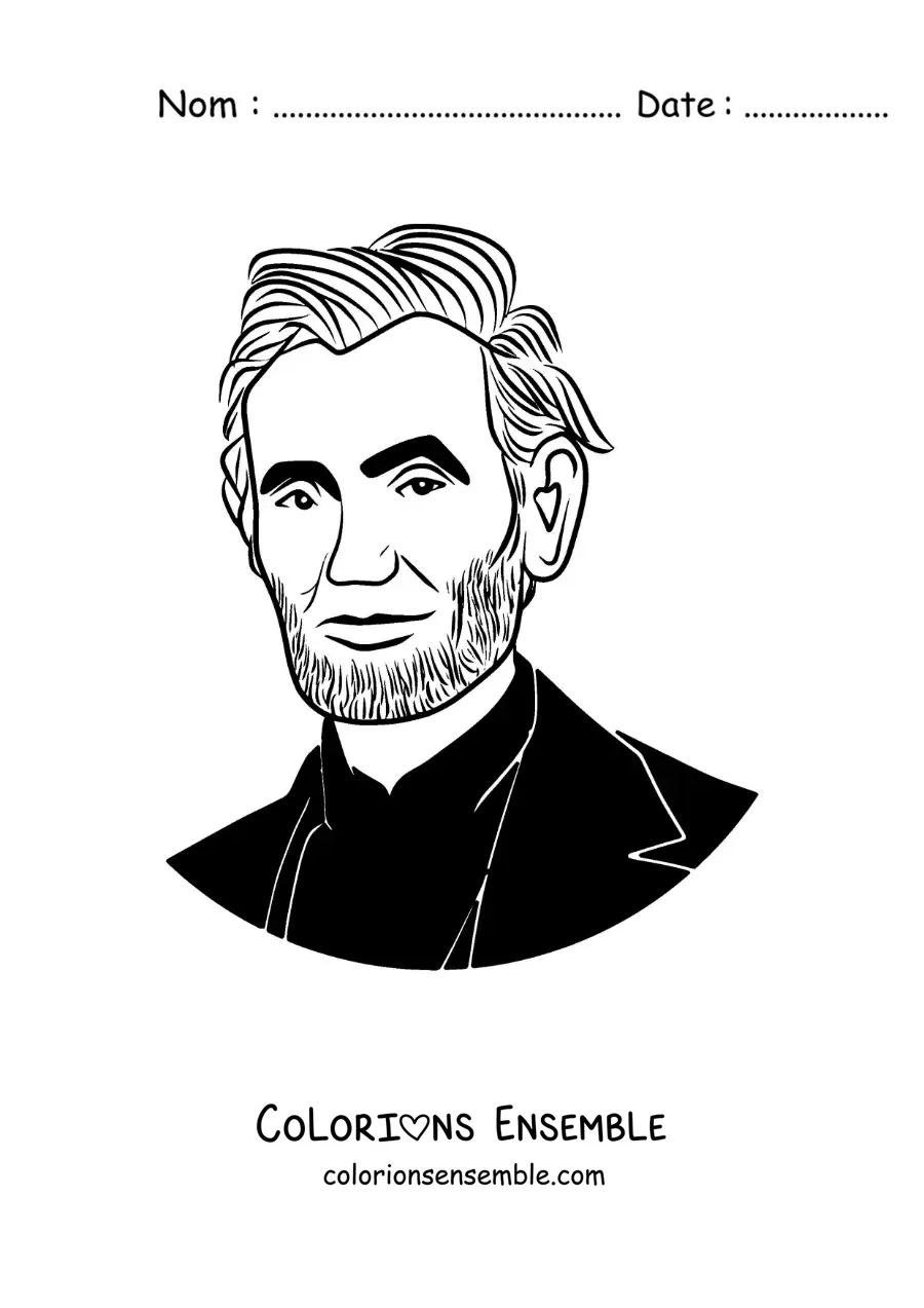 Image à colorier du visage du président Lincoln