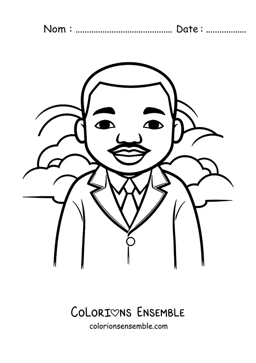 Image à colorier de Martin Luther King version dessin animé