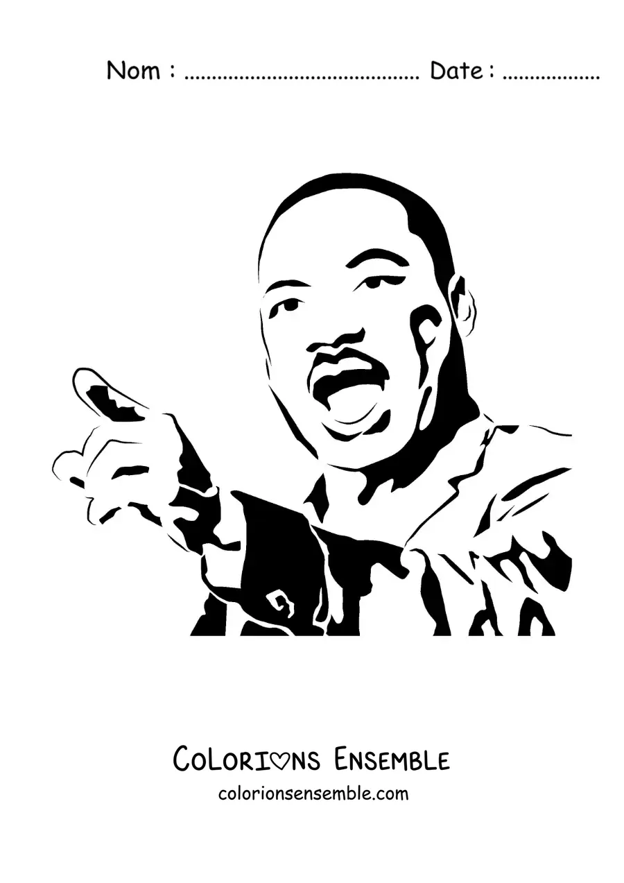Image à colorier de Martin Luther King en train de parler