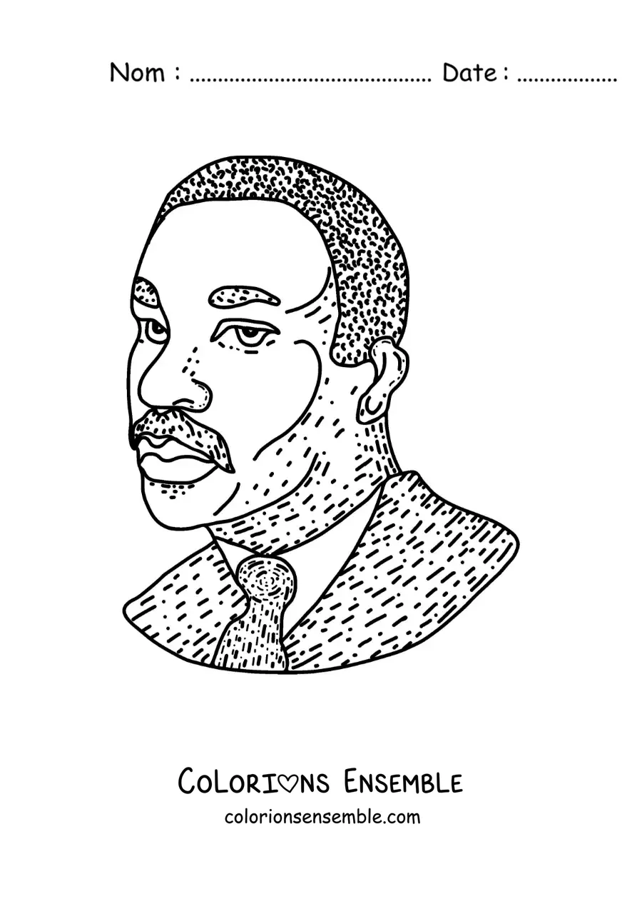 Image à colorier d’un dessin de Martin Luther King