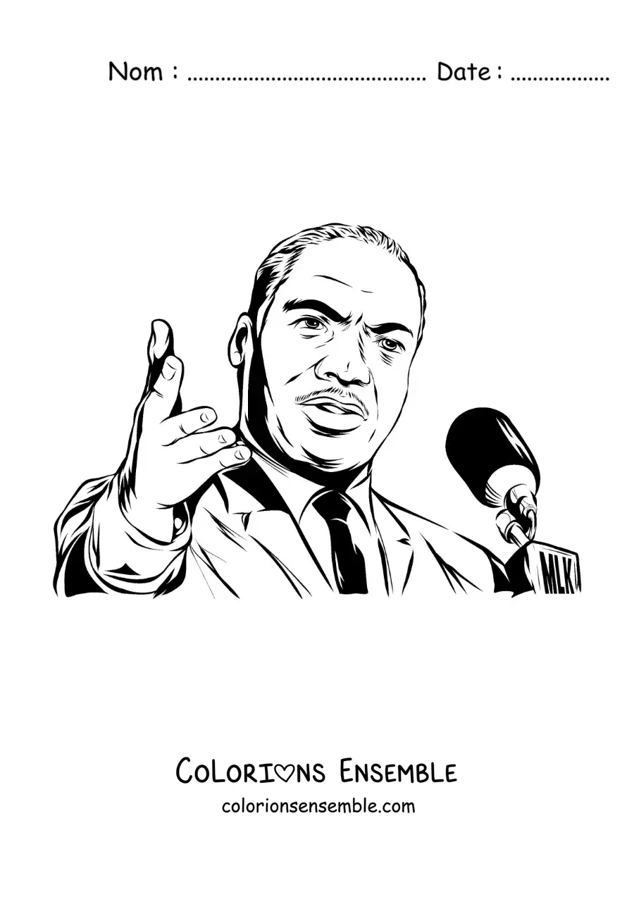 Image à colorier du discours de Martin Luther King