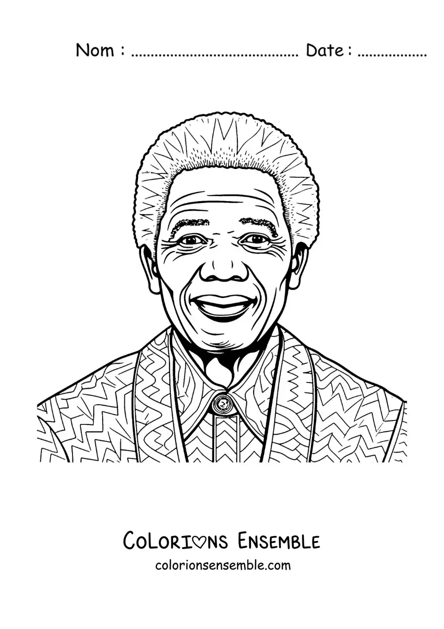Image à colorier de Nelson Mandela