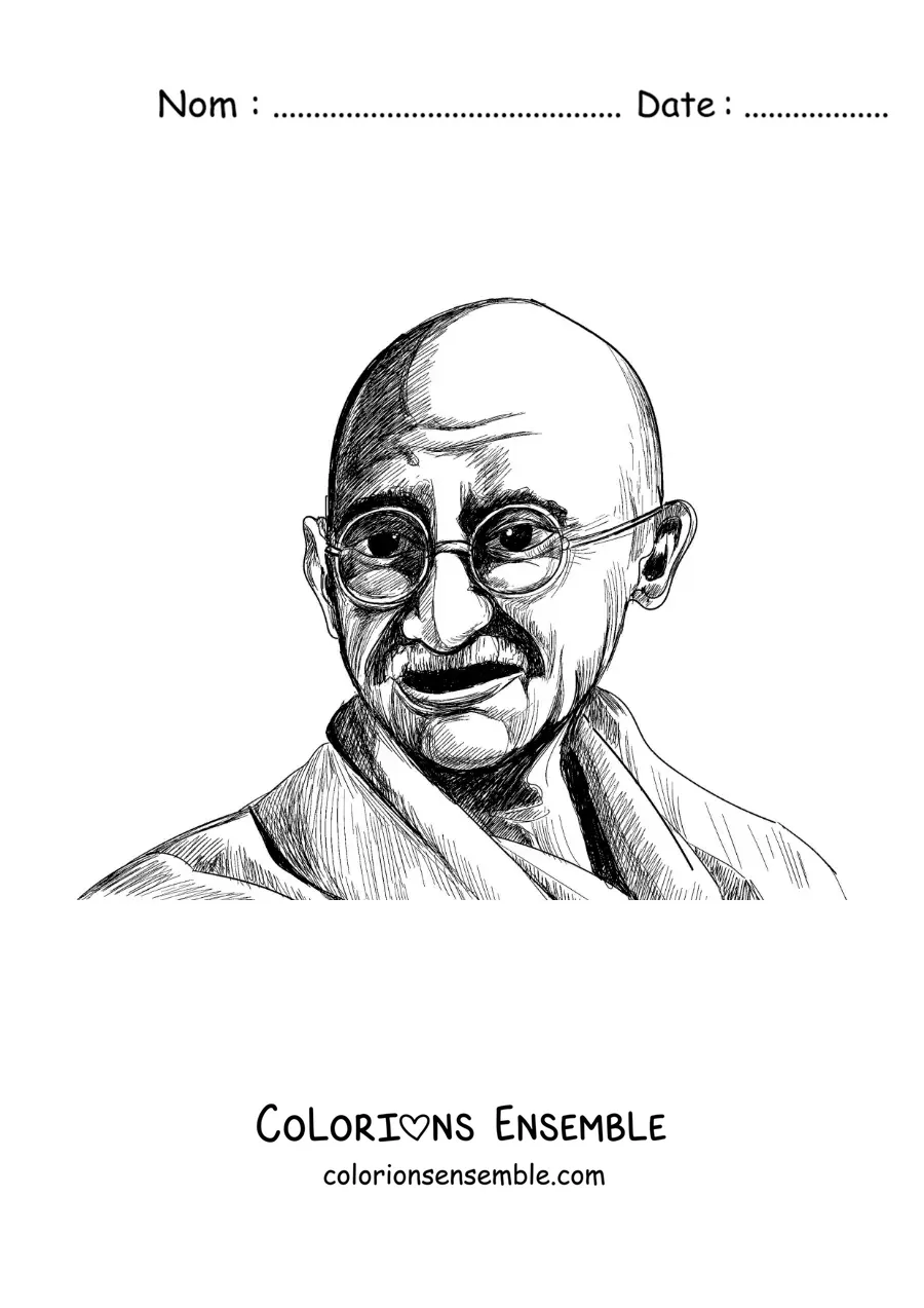 Image à colorier de Mahatma Gandhi
