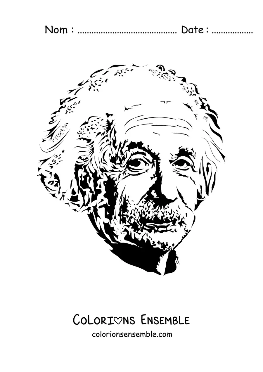 Image à colorier d'Albert Einstein