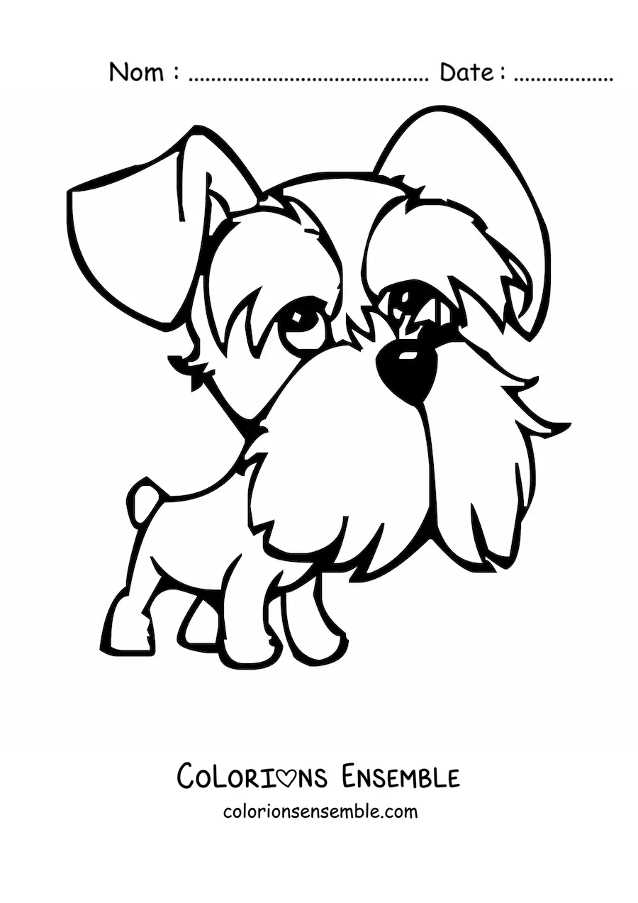 Image à colorier d’un schnauzer en dessin animé