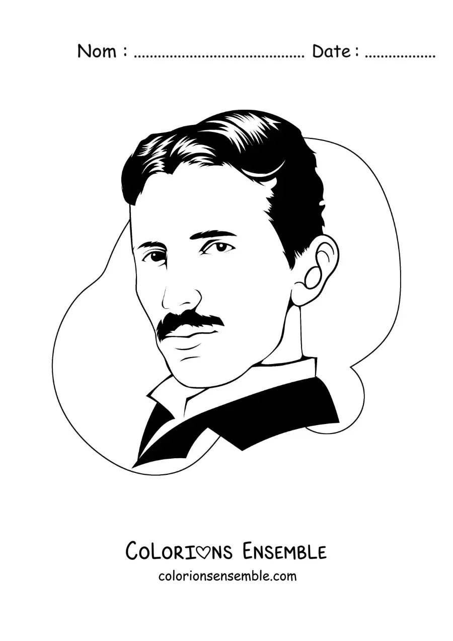 Image à colorier de Nikola Tesla