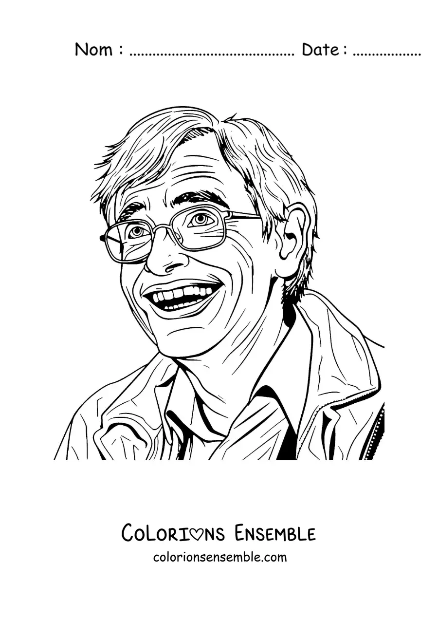 Image à colorier de Stephen Hawking jeune