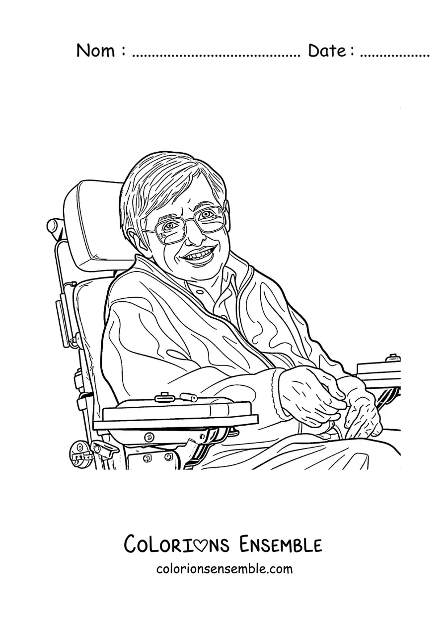 Image à colorier de Stephen Hawking