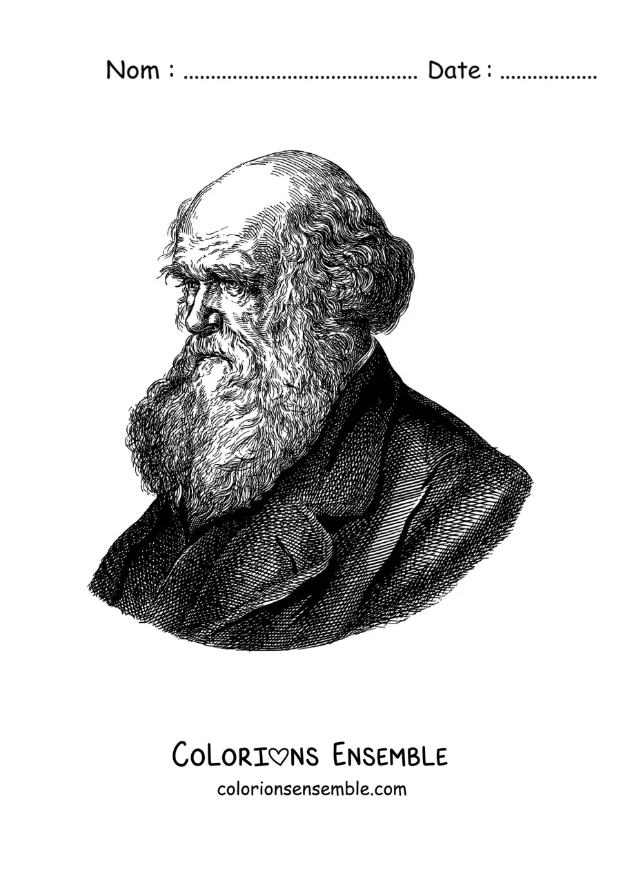 Image à colorier de Charles Darwin