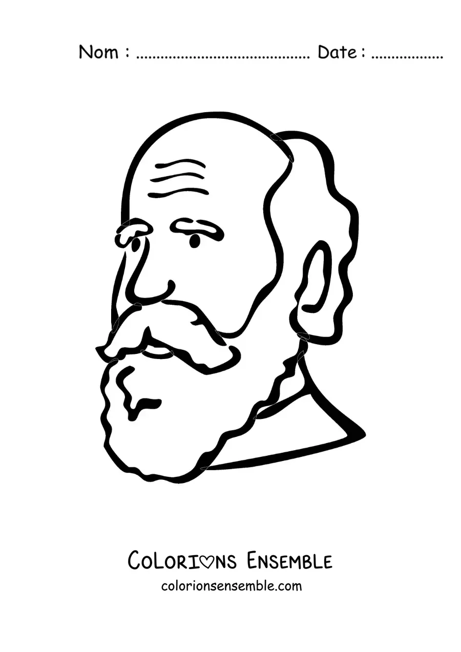 Image à colorier d'un dessin de Charles Darwin