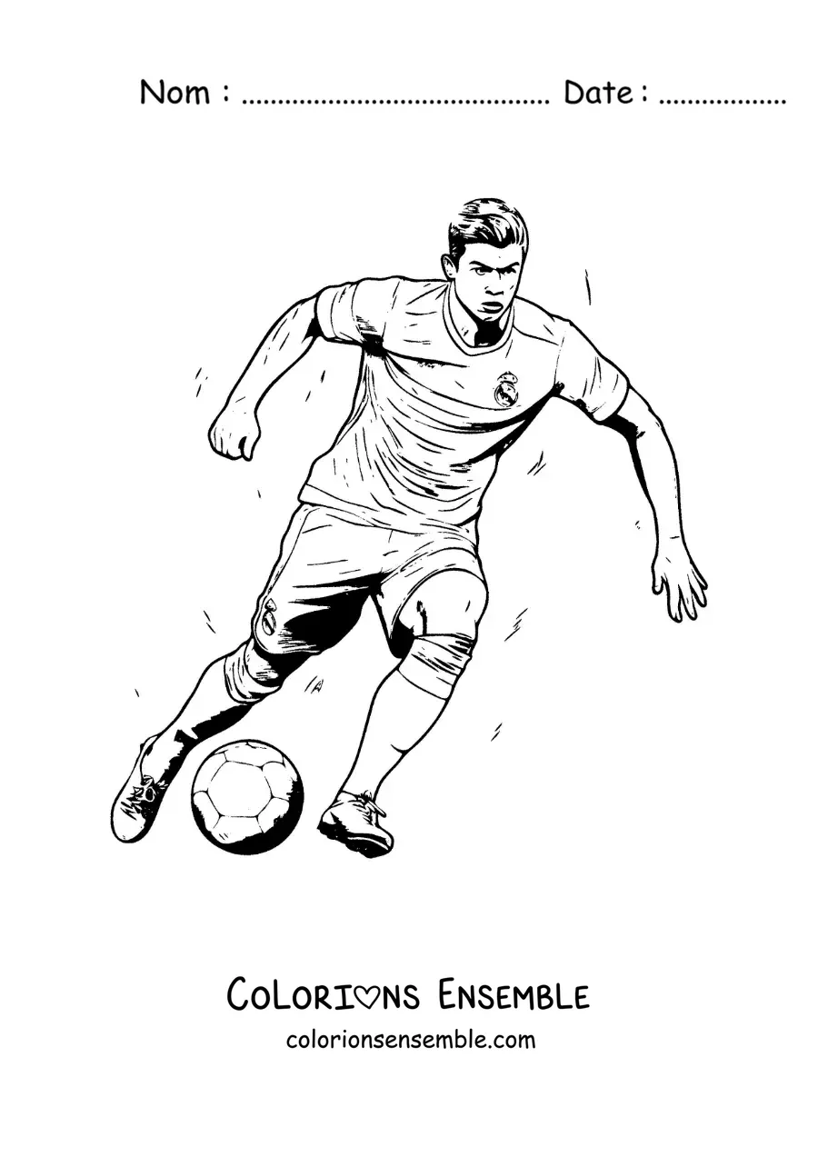 Image à colorier de Cristiano Ronaldo marquant un but