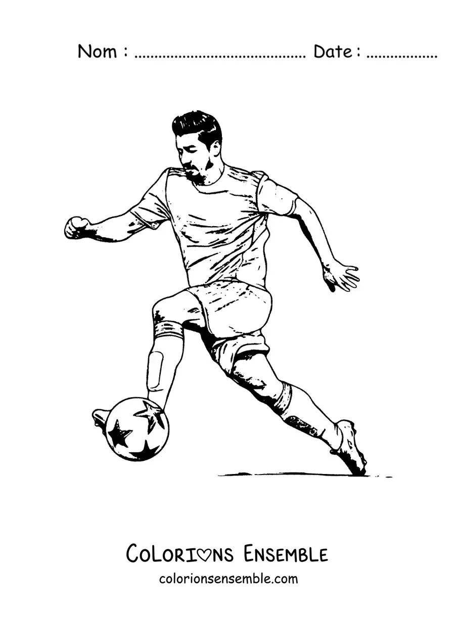 Image à colorier de Luis Suárez marquant un but