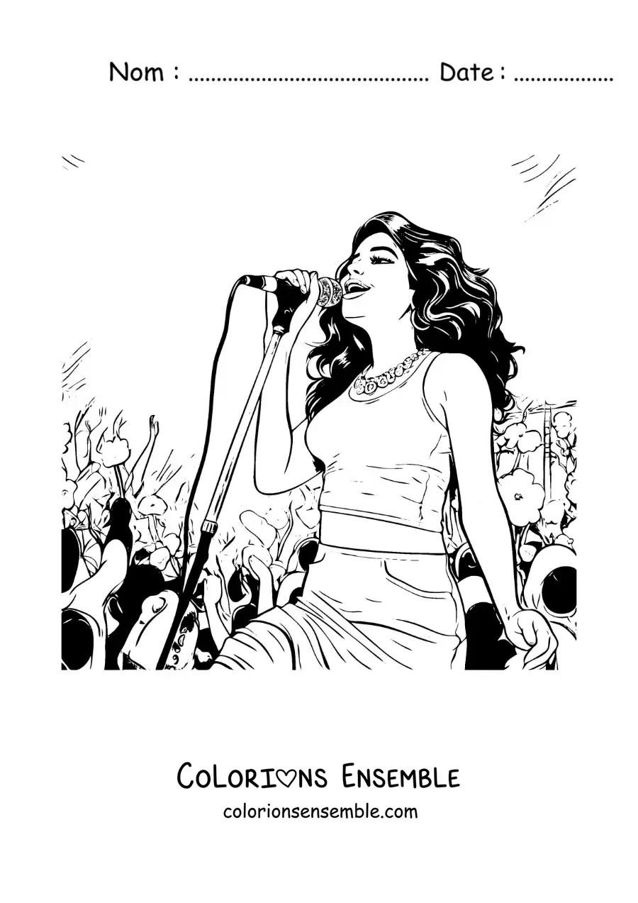 Coloriage de Selena Gomez en concert