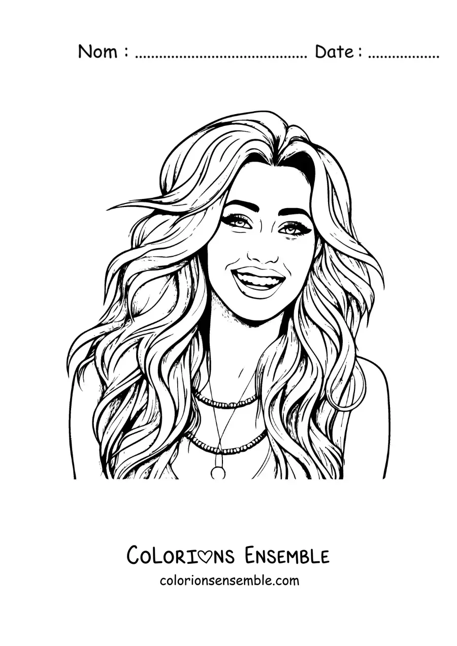 Coloriage de Miley Cyrus façon dessin animé dans Hannah Montana
