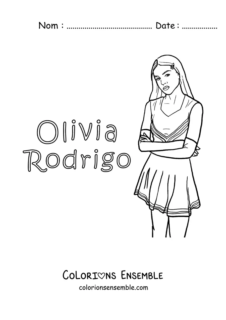 Coloriage d’Olivia Rodrigo version dessin animé