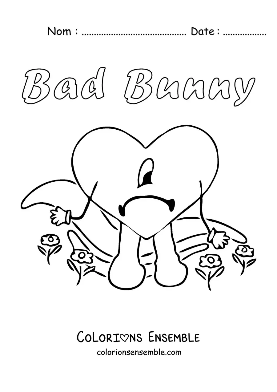 Coloriage de l’album de Bad Bunny Un Verano Sin Ti