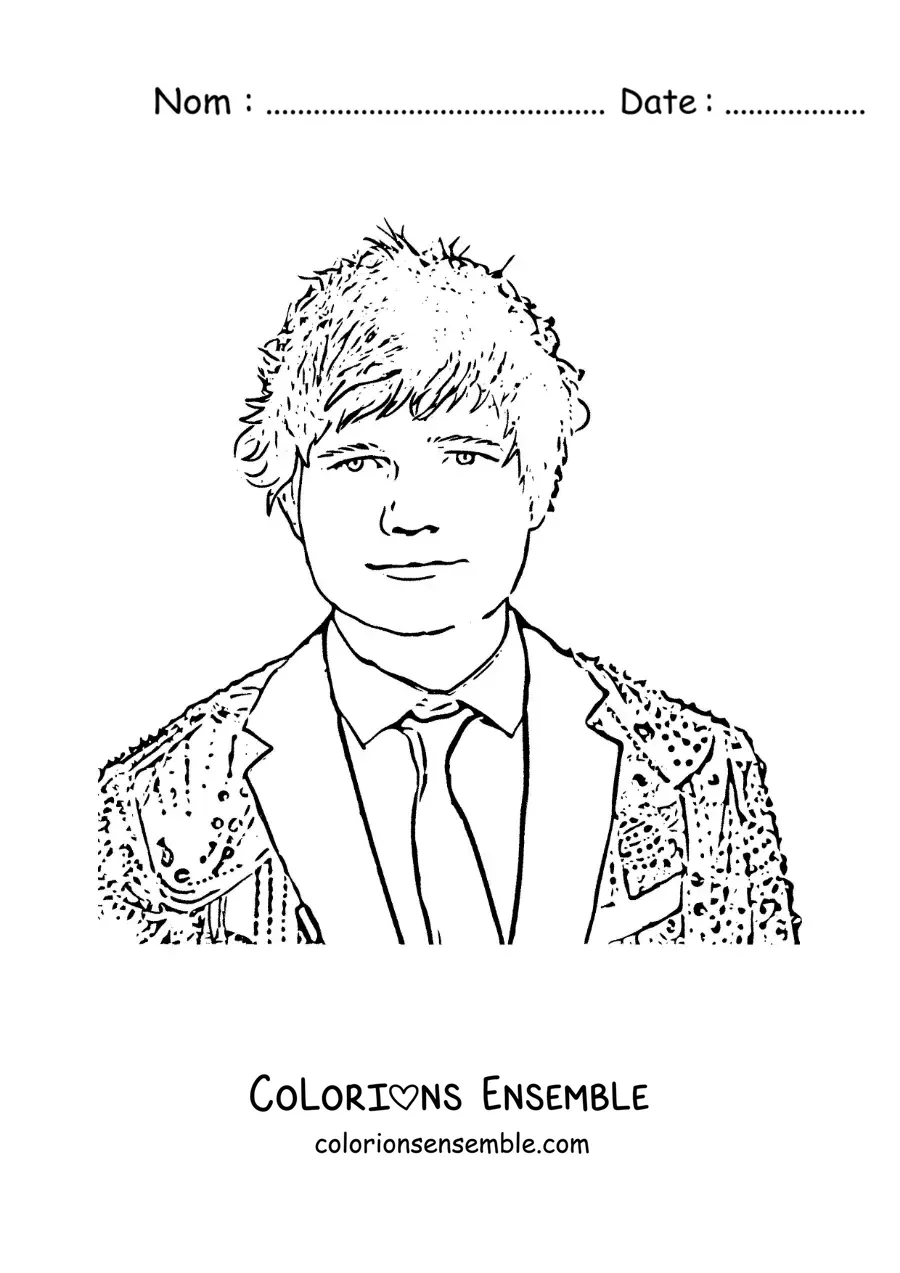 Coloriage d’Ed Sheeran version dessin animé