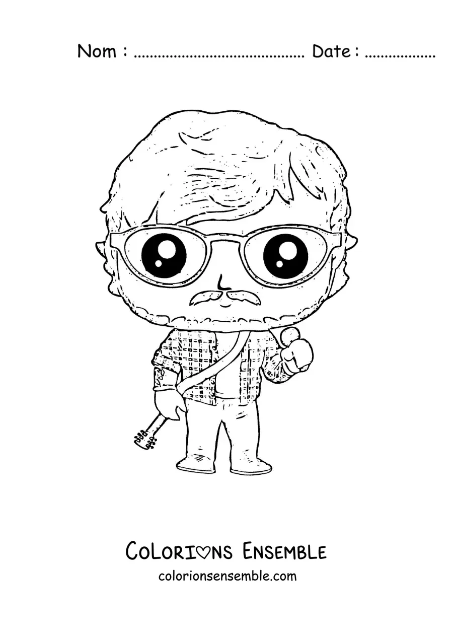 Coloriage d’une figurine Funko Pop d’Ed Sheeran