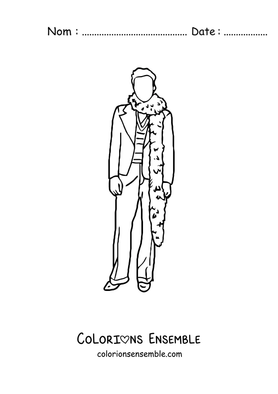Coloriage d’une silhouette de Harry Styles