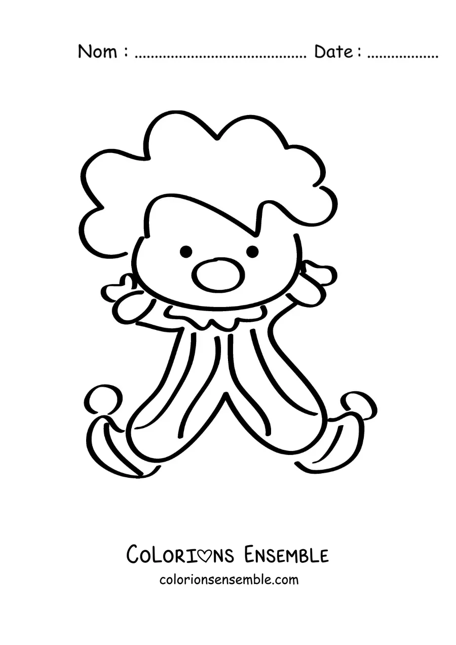 Image à colorier d’un clown de cirque animé