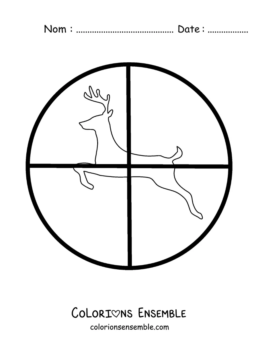 Image à colorier d’un symbole de chasse au cerf