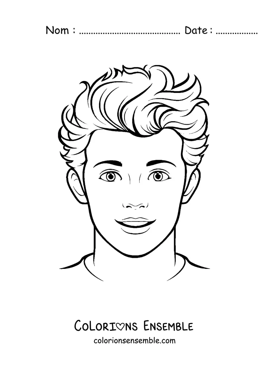 Coloriage de Shawn Mendes en dessin animé