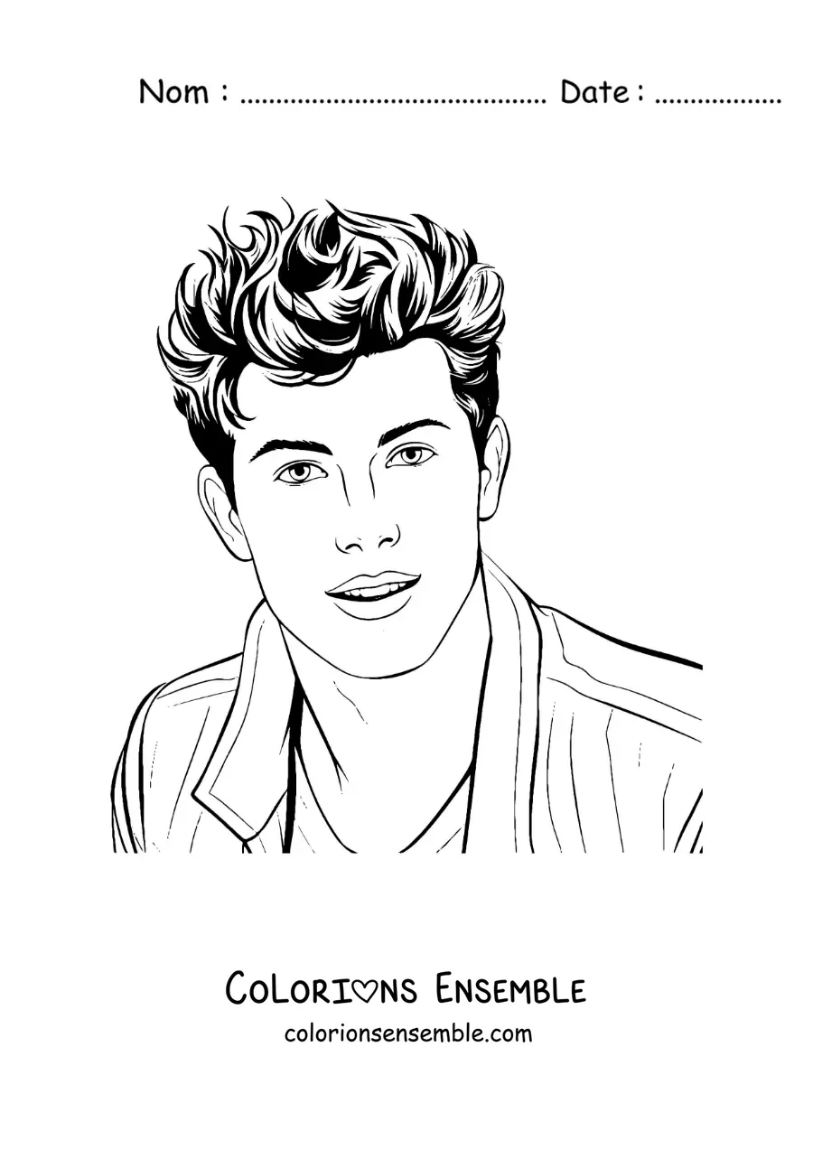 Coloriage de Shawn Mendes en version animée