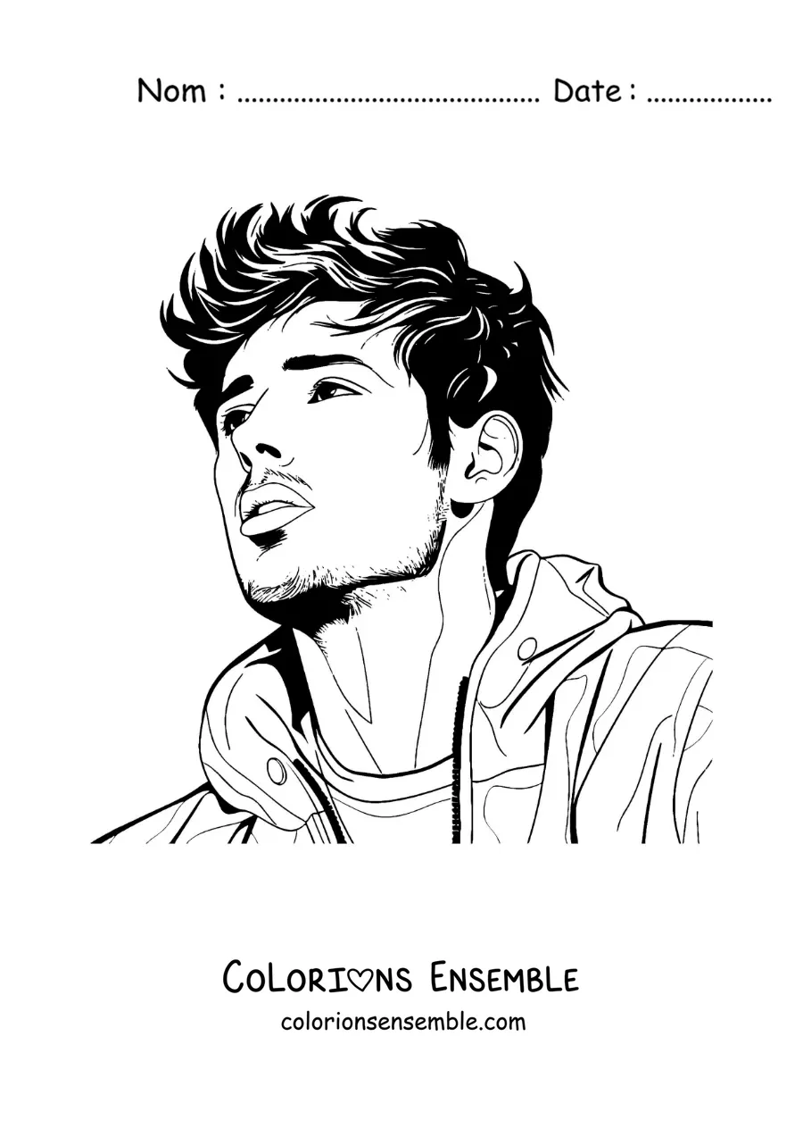 Coloriage d'un portrait de Sebastián Yatra