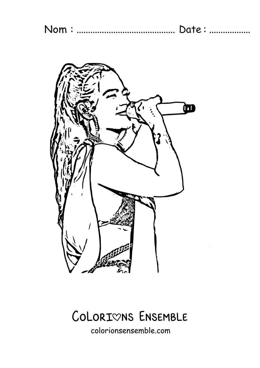 Coloriage de Karol G qui chante en concert