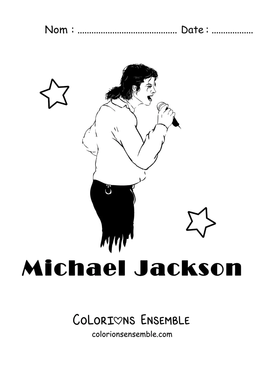 Coloriage de Michael Jackson en train de chanter