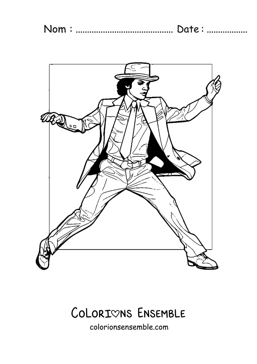 Coloriage de Michael Jackson en train de danser