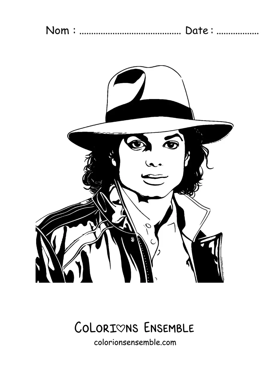 Coloriage du visage de Michael Jackson