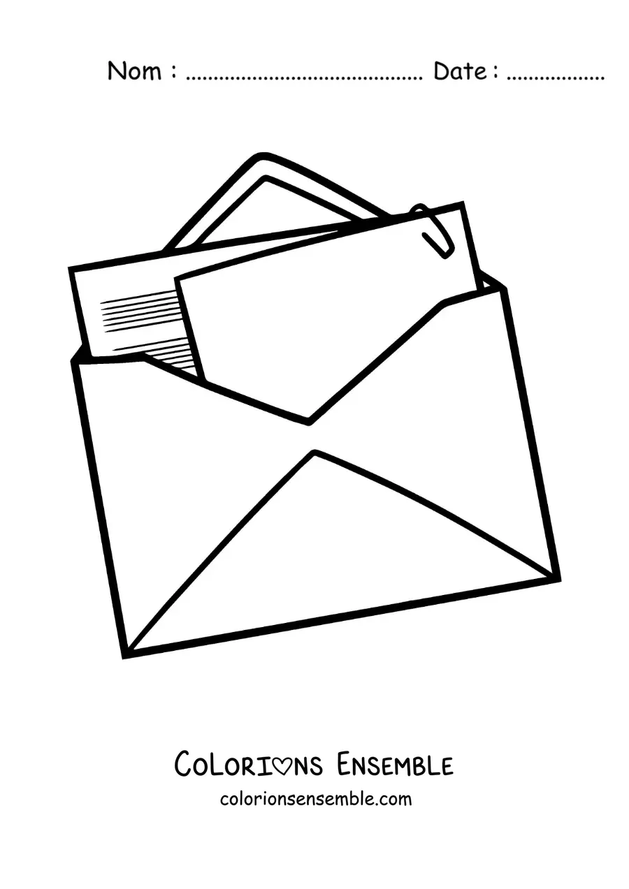 Coloriage d'une lettre dans une enveloppe