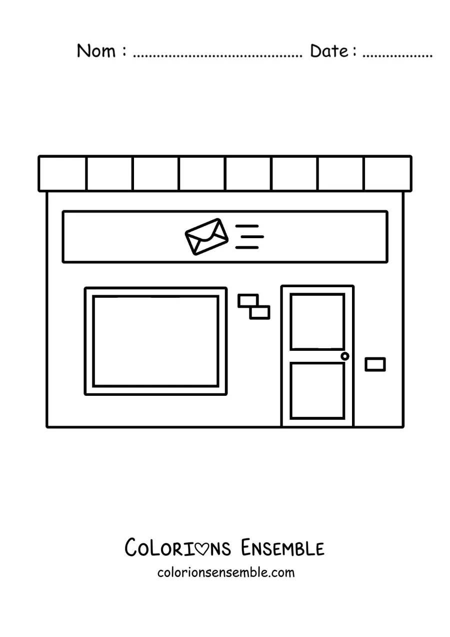 Coloriage d'un bureau de poste