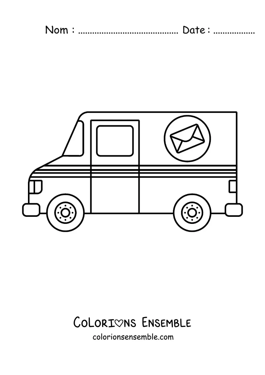 Coloriage d'un camion du service postal