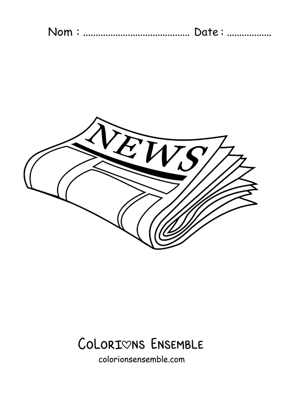 Image à colorier d'un journal