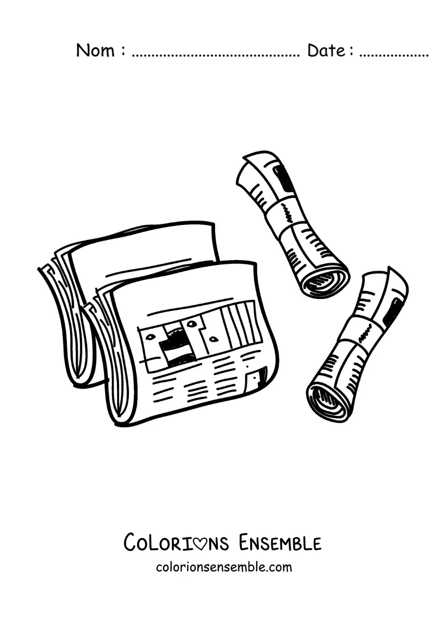 Image à colorier de journaux imprimés