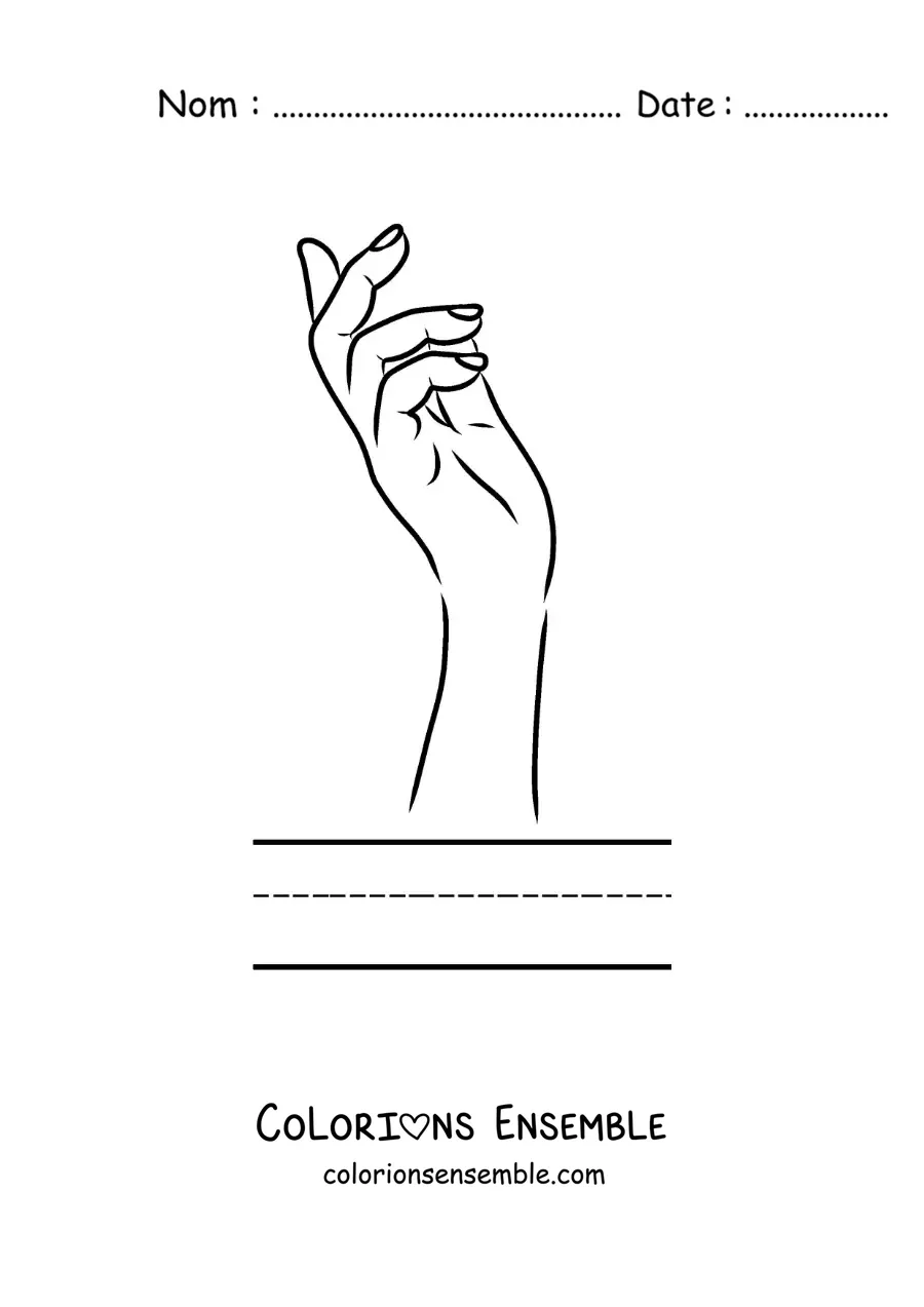 Image à colorier d'une activité éducative pour enfants sur le sens du toucher