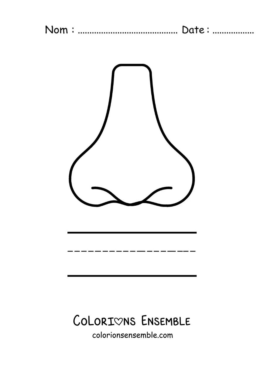 Image à colorier d'une activité éducative pour enfants sur le sens de l'odorat