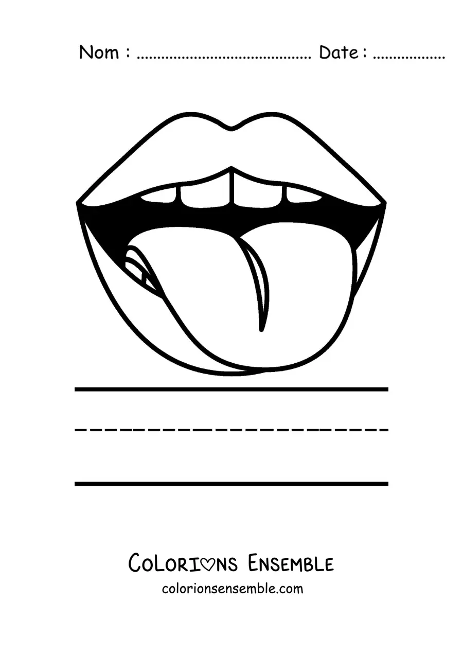 Image à colorier d'une activité éducative pour enfants sur le sens du goût
