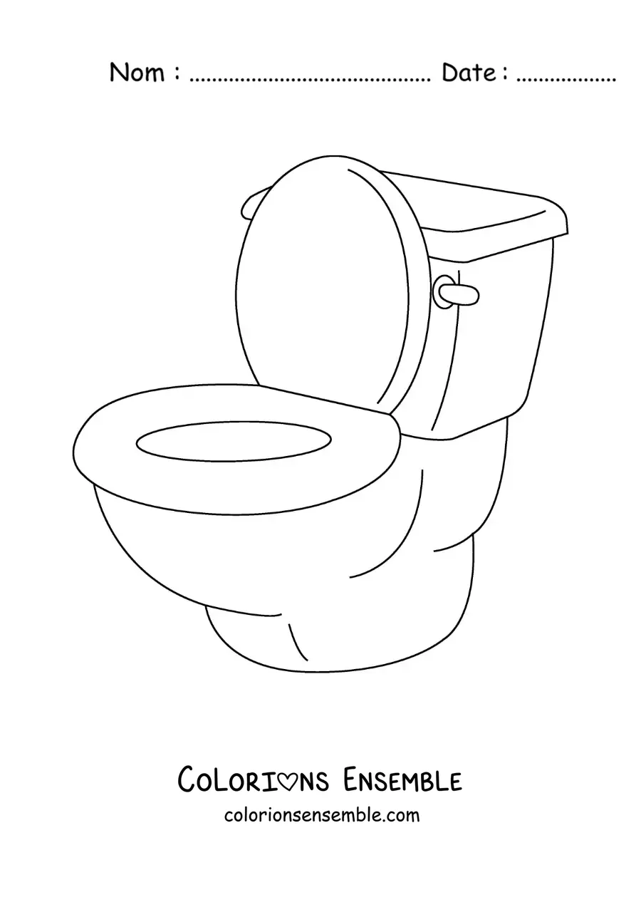 Image à colorier de la cuvette des toilettes