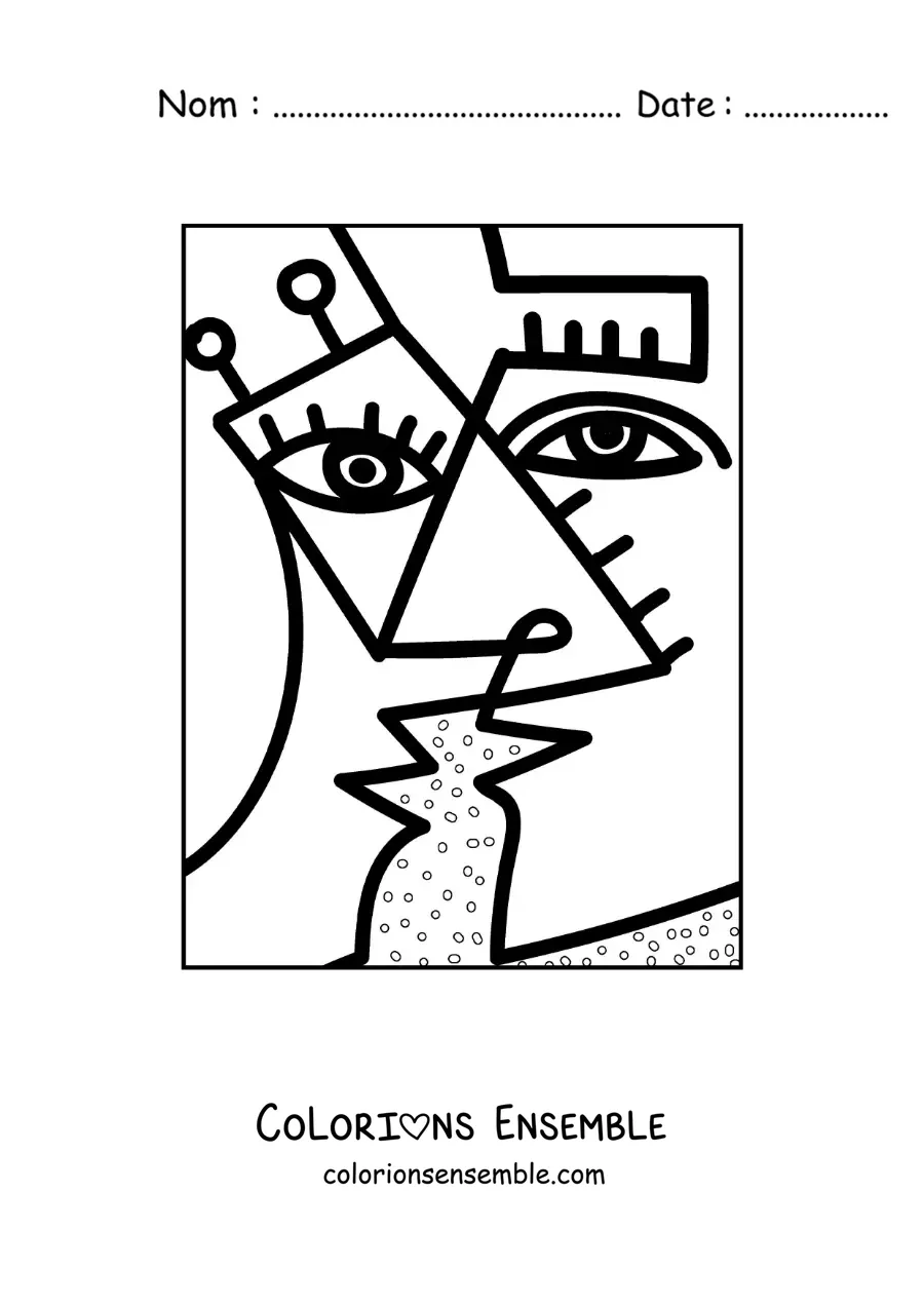 Image à colorier d'art moderne dans le style de Pablo Picasso