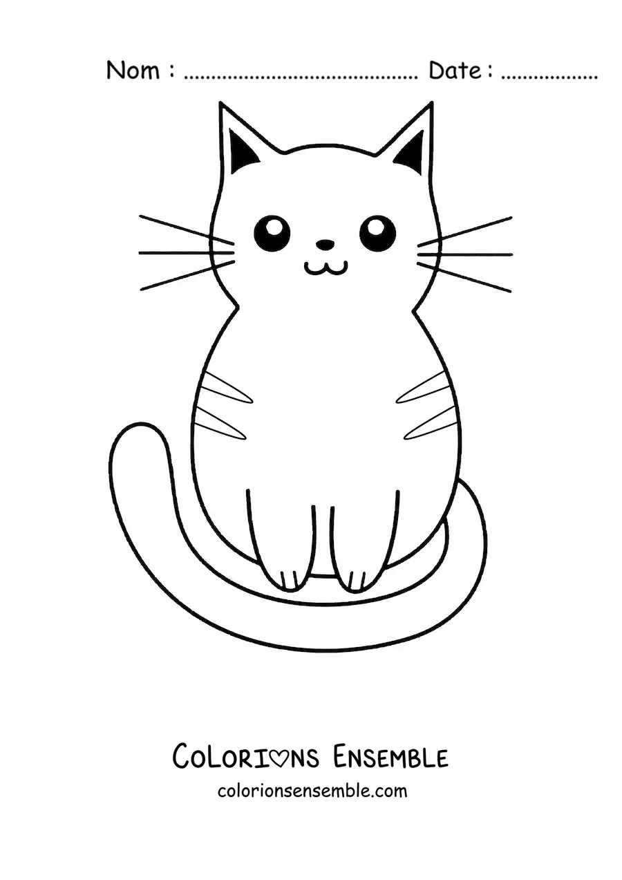 Image à colorier d’un chat assis