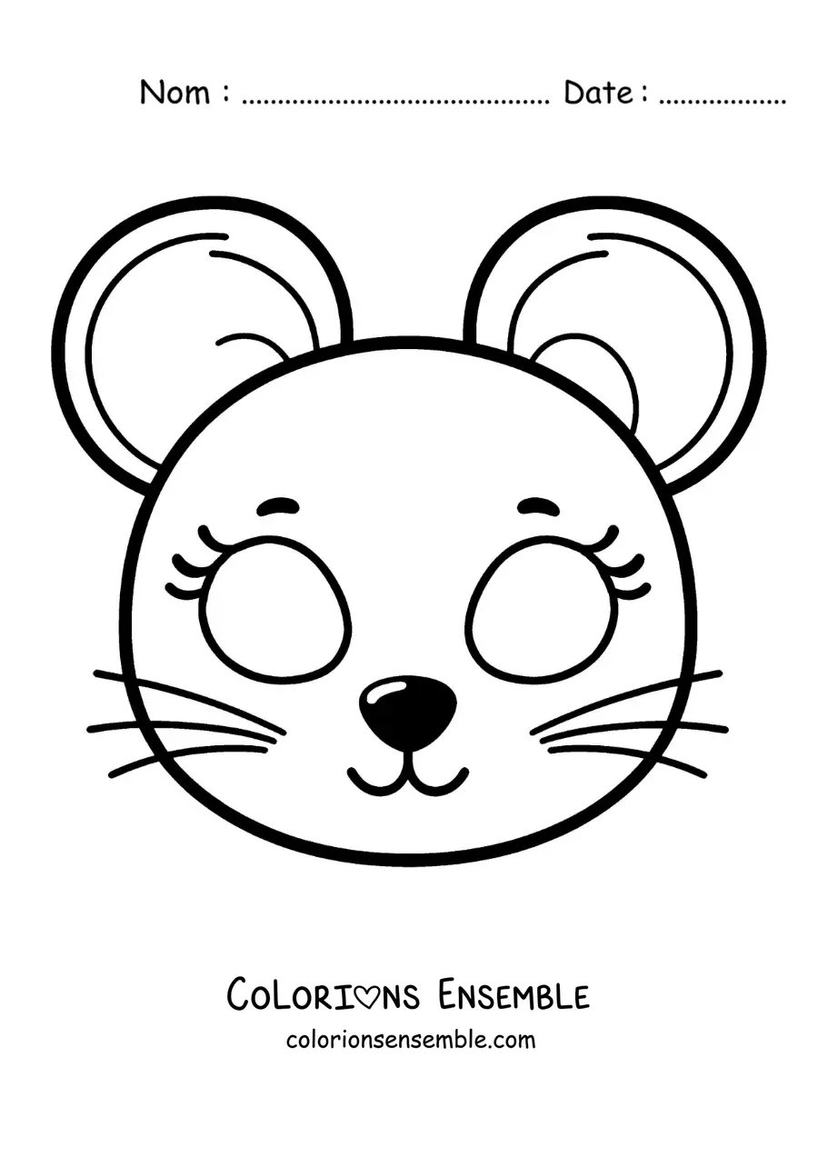 Image à colorier d’un masque de souris