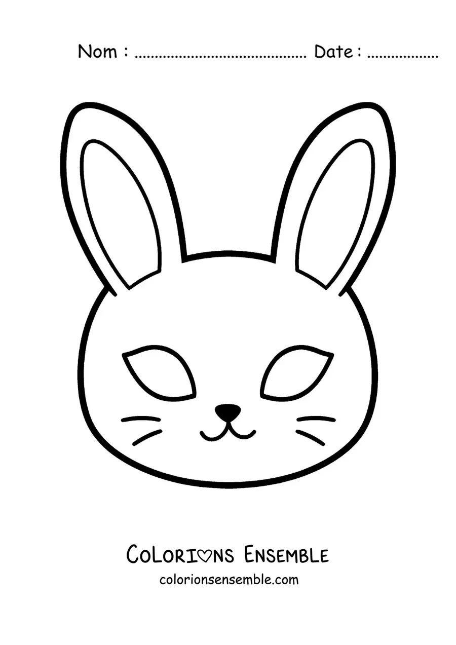Image à colorier d’un masque de lapin