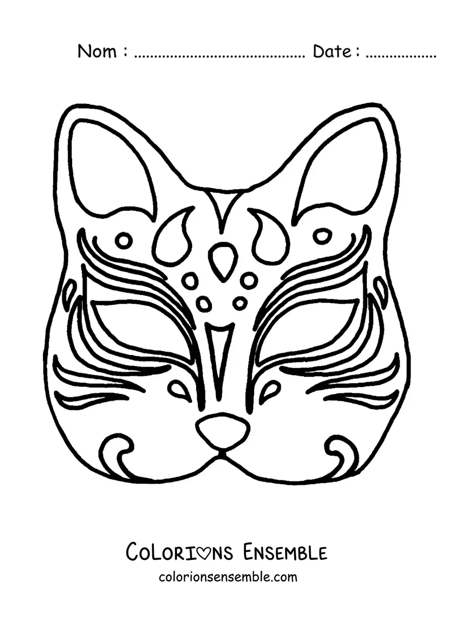 Image à colorier d’un loup japonais de chat