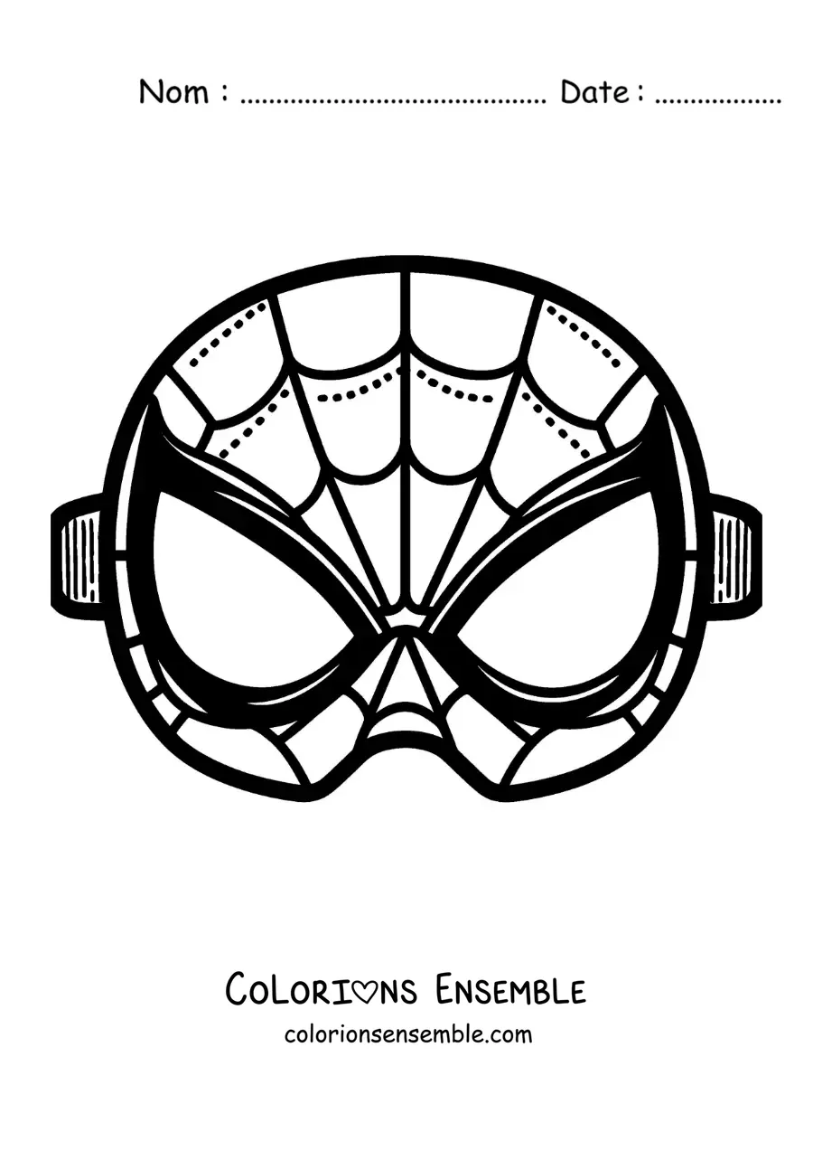 Image à colorier d’un masque de Spider-Man